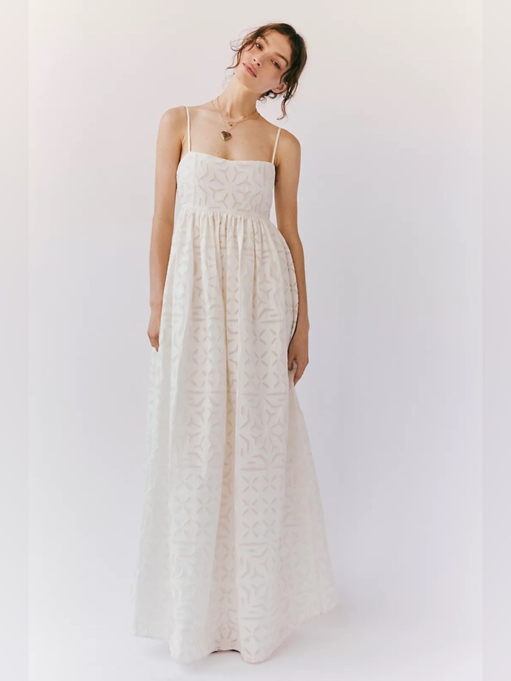 Free People white boardwalk maxi dress